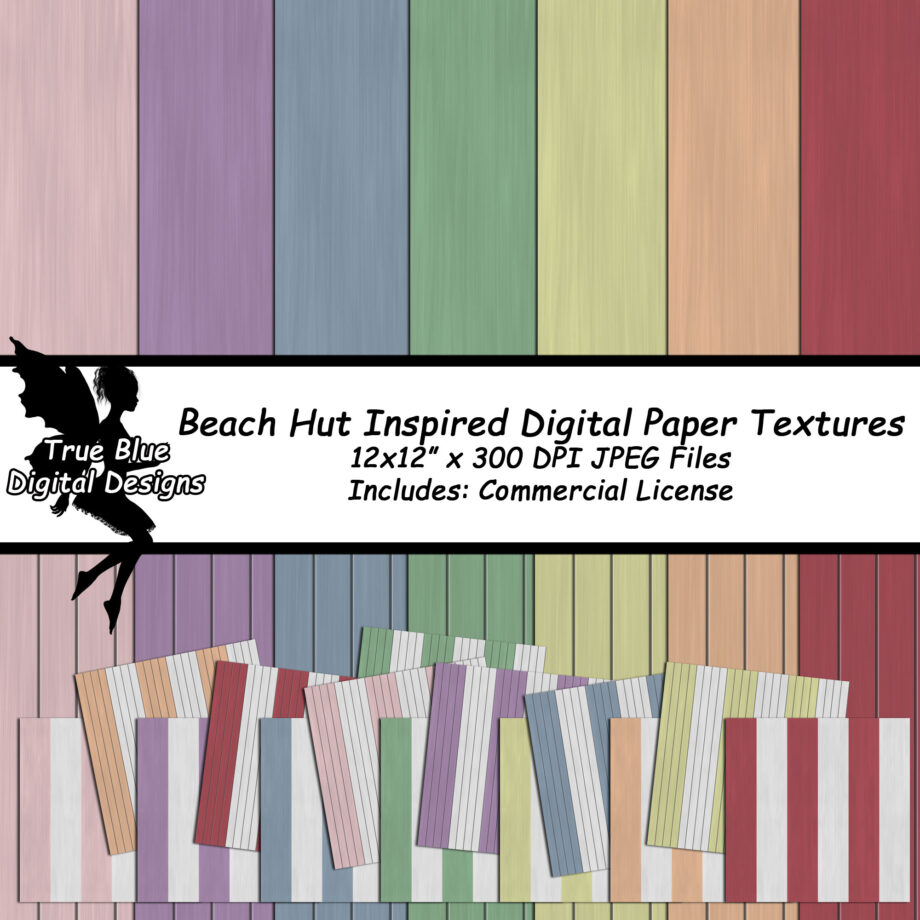 Beach Hut Inspired Digital Paper Textures-Beach Paper-Beach Hut Textures-Digital Paper-Printable Digital Paper-High Resolution Textures