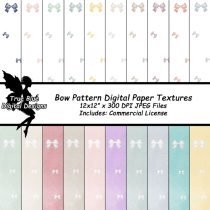 Bow Patterned Digital Paper-Watercolor Digital Paper-Digital Paper With Bows_Watercolour Digital Paper-Scrapbook Paper With Bows