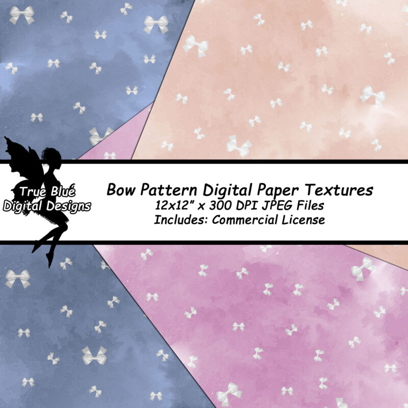 Bow Pattern Watercolor Digital Paper Textures-Watercolour Digital Paper-Bow Pattern Watercolour Paper-Watercolour Paper With Bows-Bows