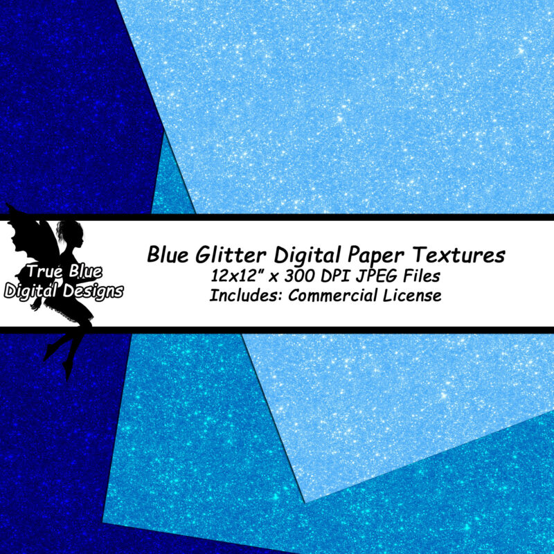Blue Glitter Digital Paper Textures-Blue Glitter-Blue Glitter Paper-Scrapbook Paper-Scrapbook Glitter Paper-Shiny Paper-Paper With Sparkles