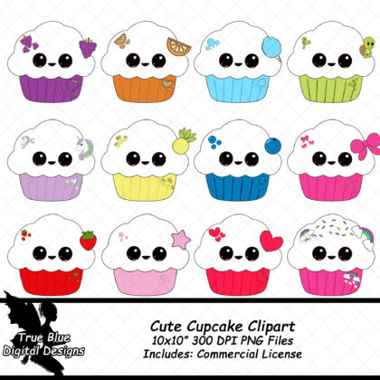 Cupcake Clipart-Cute Cupcake Clipart-Clipart-Kawaii Clipart-Kawaii Cupcake Clipart-Cupcake Art-Clipart Elements-Cute Cupcakes