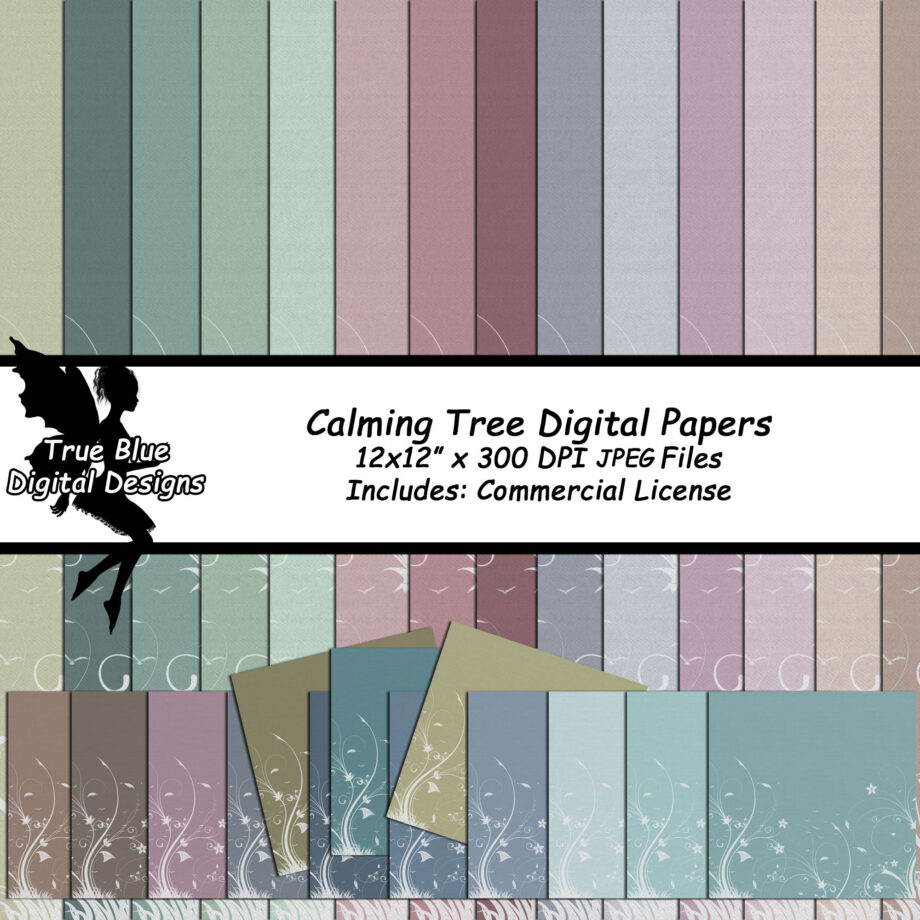 Calming Tree Digital Papers-Digital Paper-Forest Themed Paper-Scrapbook Paper-Fairy Garden Paper-Textured Scrapbook Paper-Calm Color Paper