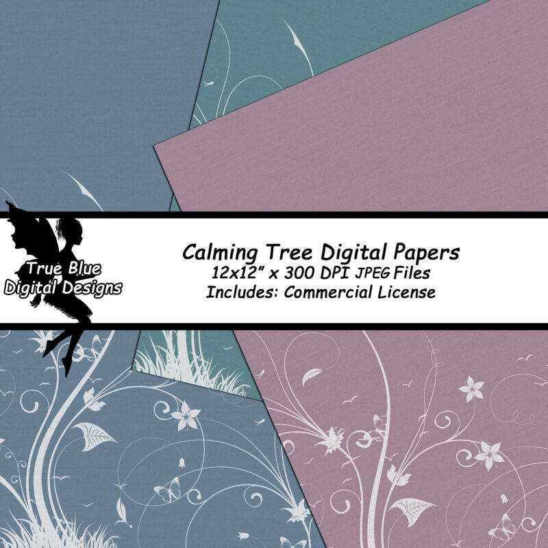Calming Tree Digital Papers-Digital Paper-Forest Themed Paper-Scrapbook Paper-Fairy Garden Paper-Textured Scrapbook Paper-Calm Color Paper