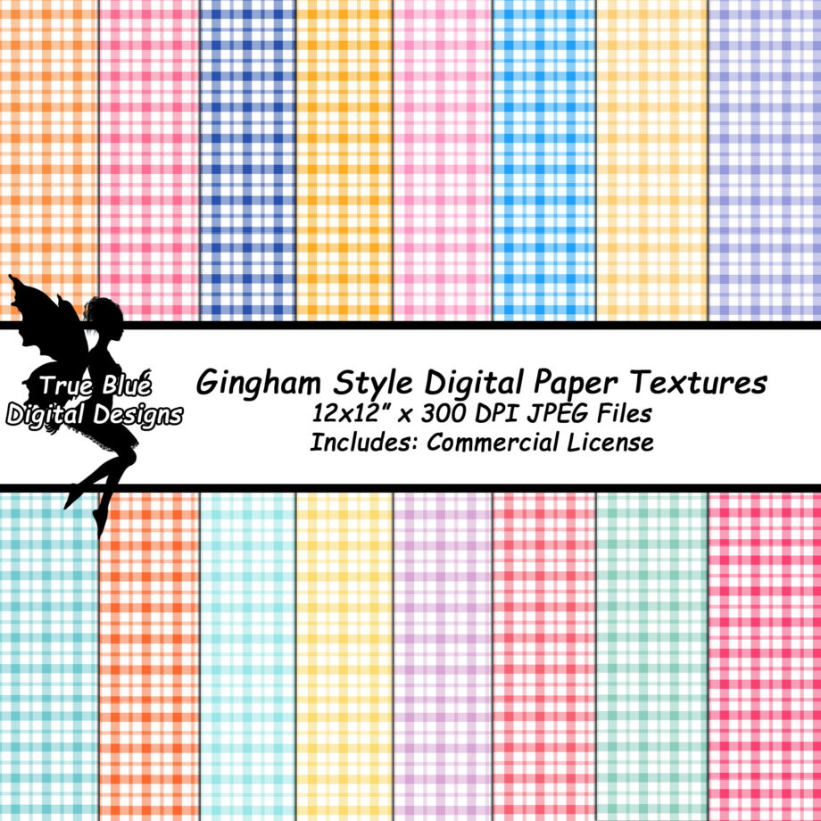 Gingham Style Digital Paper Textures-Seamless Gingham Paper-Plain Digital Paper-Digital Paper Pack-Seamless Backgrounds-Commercial Use