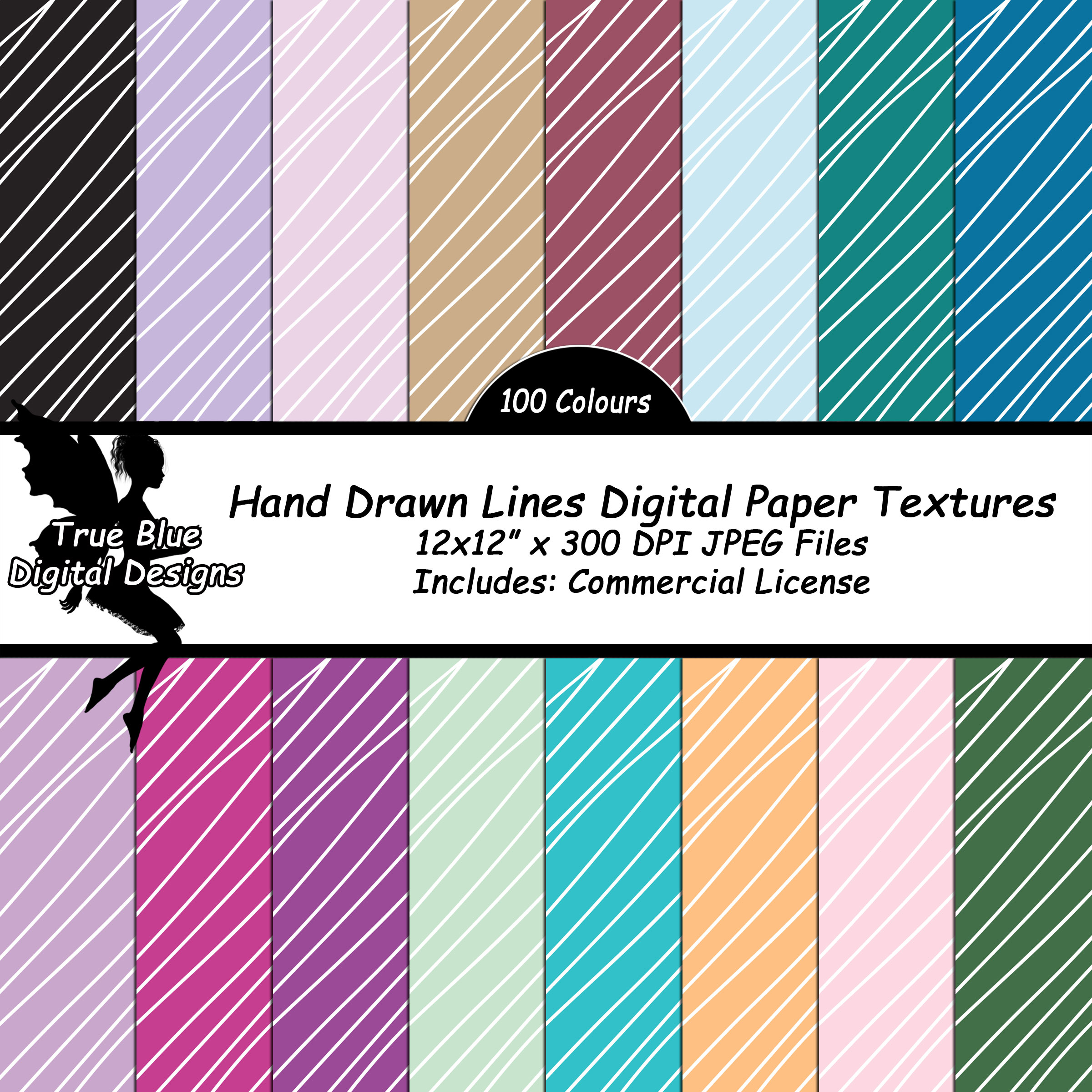 Hand Drawn Lines Digital Paper