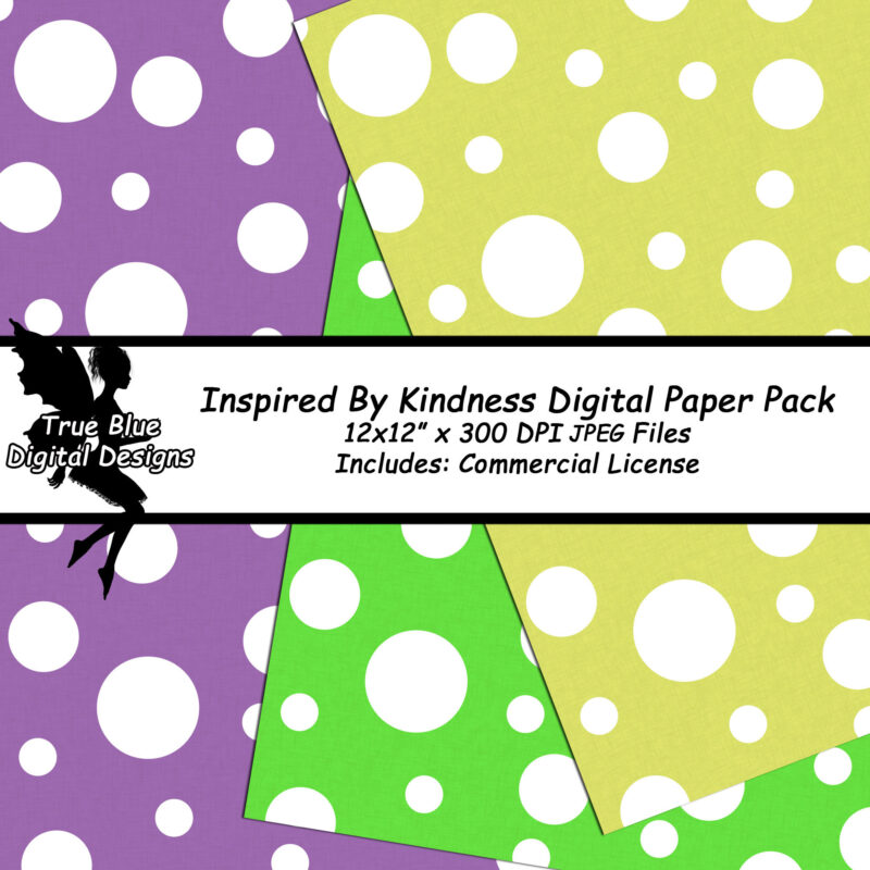 Kindness Digital Paper-Rainbow Digital Paper-Digital Scrapbook Paper-Butterfly Digital Paper-Cupcake Digital Paper-Be Kind-Polk Dots