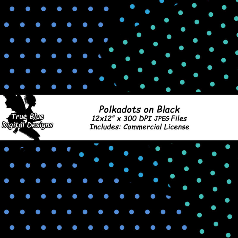 Polka dots On Black Paper-Digital Paper-Polka dot Digital Paper-Circles-Black Paper-Colored Polkadots-Printable Digital Paper-Polkadot Paper