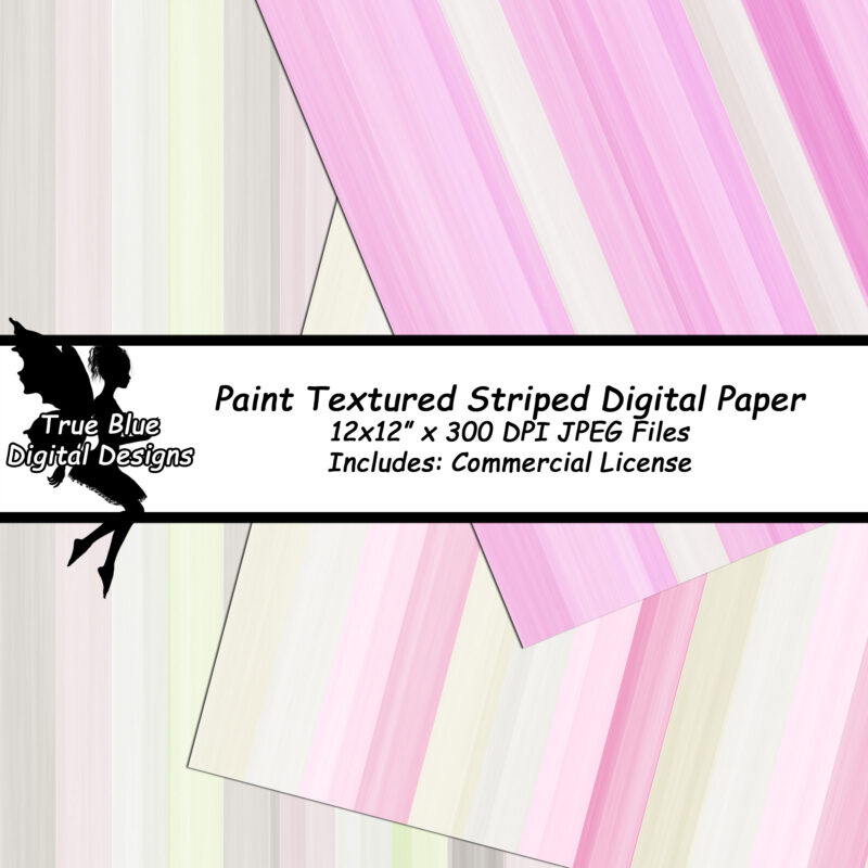 Paint Textured Stripes-Digital Paper-Striped Digital Paper-Paper With Striped-Textured Paper-Textured Scrapbook Paper-Stripes