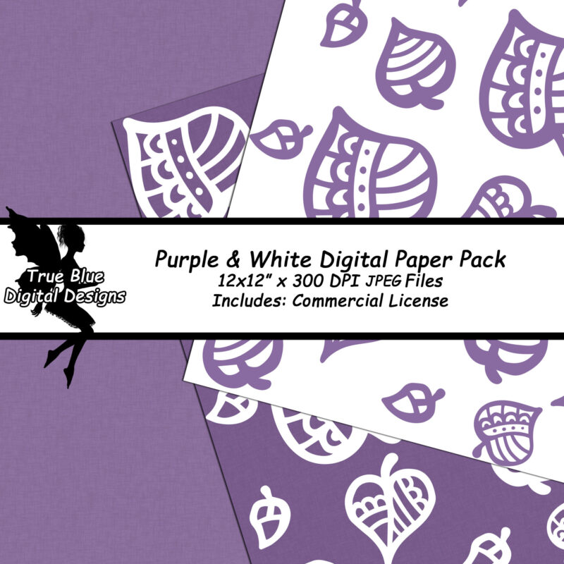 Purple and White Digital Papers-Purple Digital Paper-White Digital Paper-White and Purple-Purple Scrapbook Paper-Digital Paper