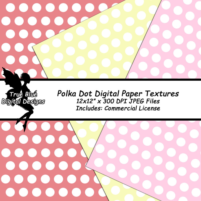 Polka Dot Digital Paper Textures-Polka Dot Paper-Polka Dot Textures-Digital Paper Pack-Digital Papers-Commercial Use