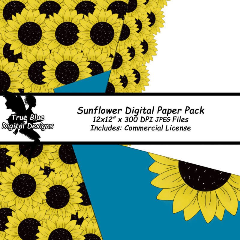 Sunflower Digital Paper-Digital Paper-Digital Sunflower Paper-Sunflowers-Sunflower-Scrapbook Paper-Digital Scrapbook Paper-Paper Sunflowers