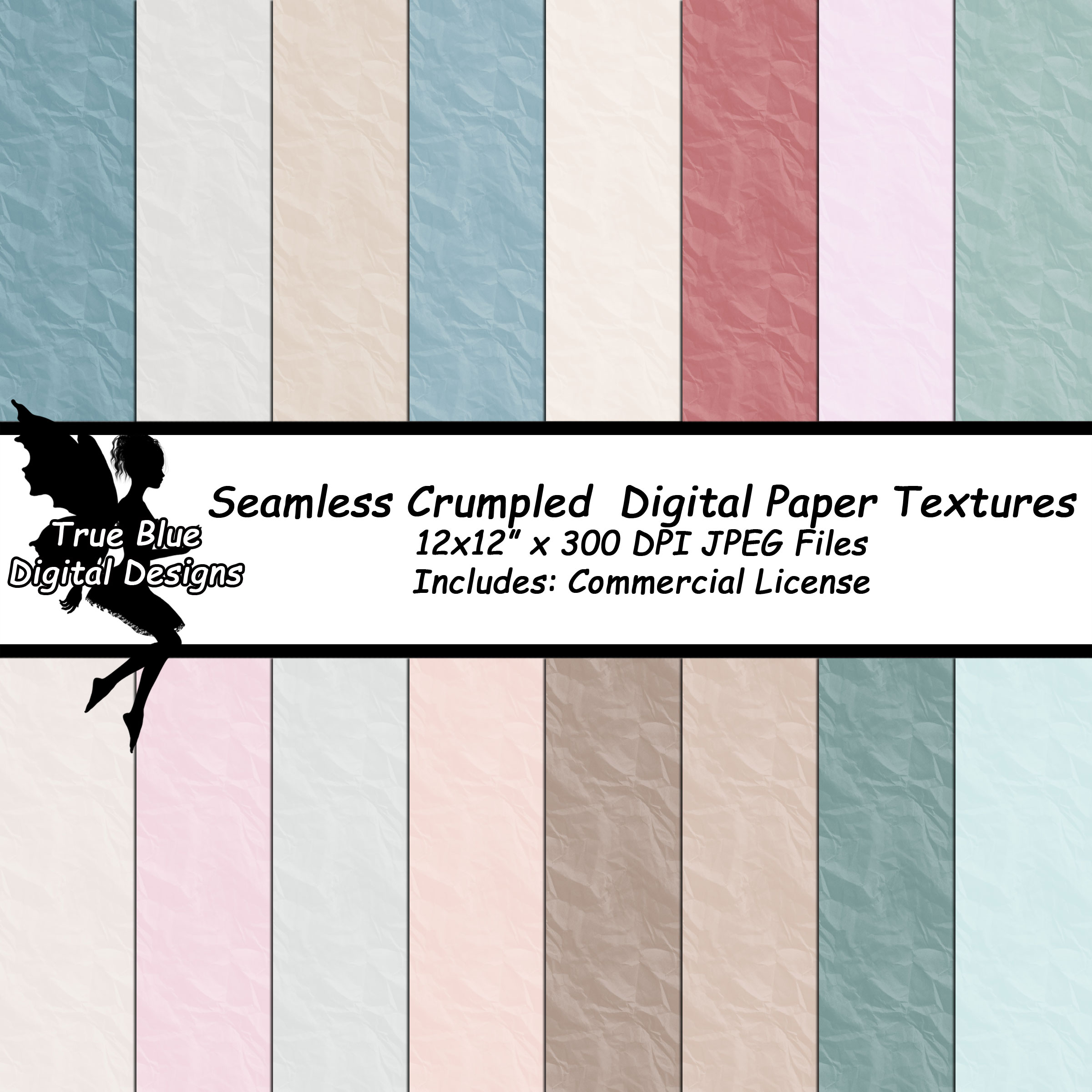 Seamless Crumpled Paper Digital Papers