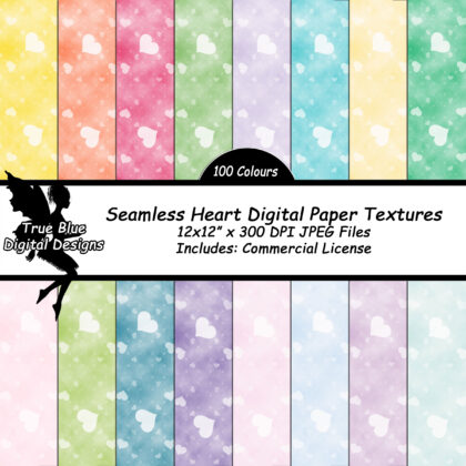 100 Seamless Heart Digital Paper Textures-Heart Backgrounds-Seamless Heart Backgrounds-Digital Paper-Hearts-Heart scrapbook Paper
