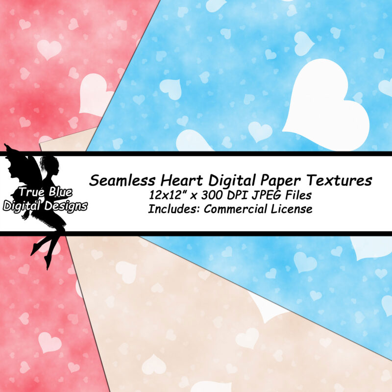 100 Seamless Heart Digital Paper Textures-Heart Backgrounds-Seamless Heart Backgrounds-Digital Paper-Hearts-Heart scrapbook Paper