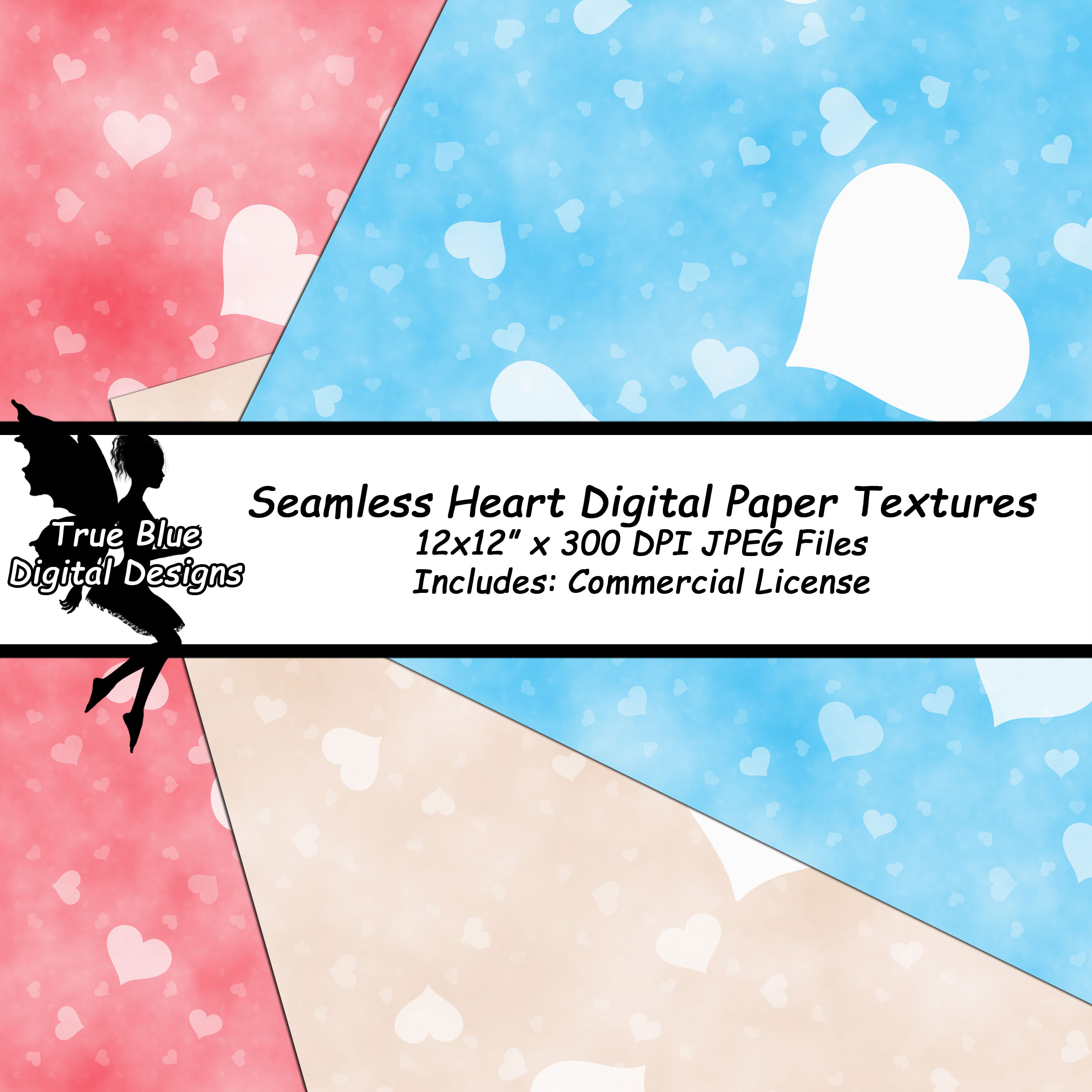 100 Seamless Heart Digital Paper Textures-Heart Backgrounds-Seamless Heart Backgrounds-Digital Paper-Hearts-Heart scrapbook Paper