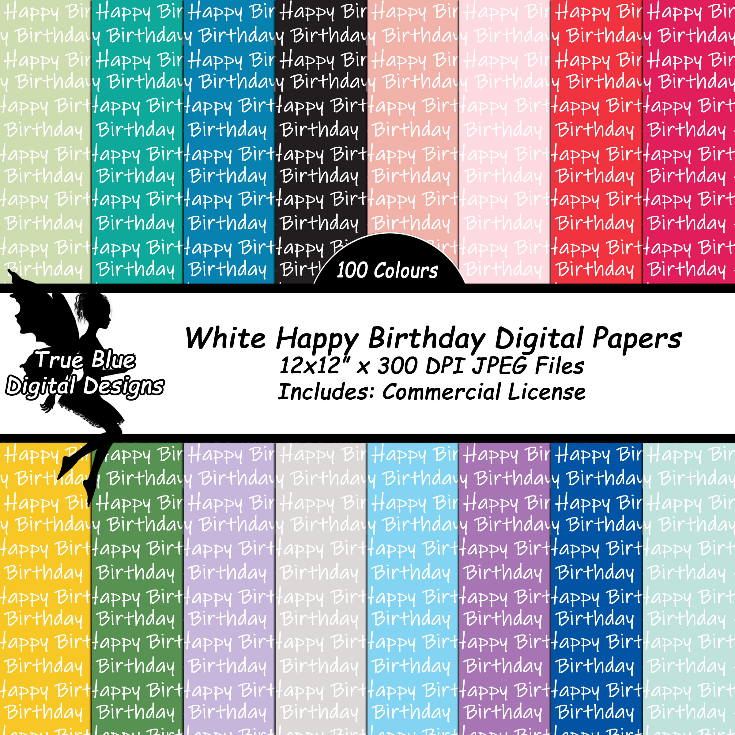 100 Happy Birthday Digital Papers
