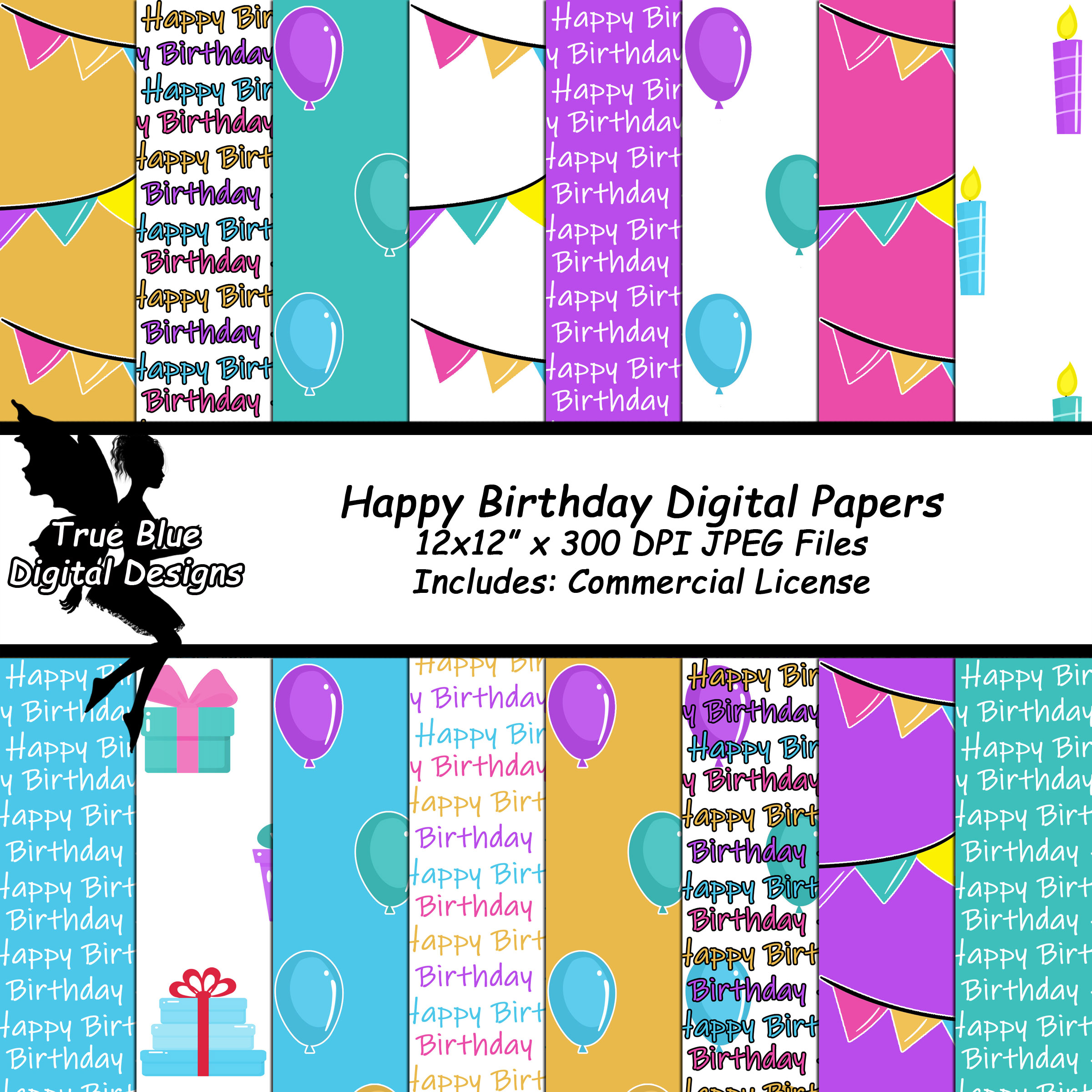 Happy Birthday Digital Paper