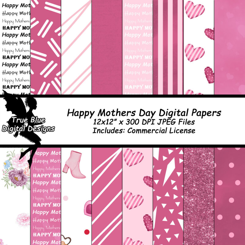Happy Mothers Day-Digital Paper-Mothers Day Gift-For Her-Mothers Day-Mothers Day Digital Paper-Digital Scrapbook Paper-Scrapbook Paper